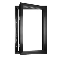 Venta al por mayor de aluminio de doble capa de vidrio templado ventana de aluminio de empuje abierto de mano de rango ventanas abatibles