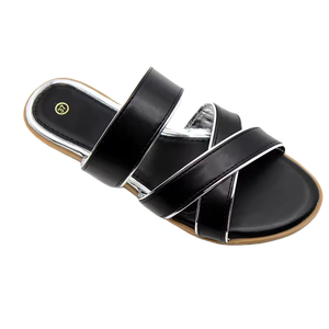 Chaussons de plage estivales à rayures croisées pour femmes, antidérapants, respirants, chaussures plates pour femmes - Product Image 2