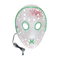 Masque lumineux LED PP Premium pour Halloween Light-Up Costume Cosplay Props avec 4 Modes d'éclairage Masque de fil EL effrayant rechargeable