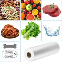 Supermarkt transparante groente- en fruitzakken op rol, voor voedselbewaring van groenten, fruit, vlees, keuken, koelkast, HDPE platte zakken op rol
