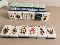 Jeu de Mahjong Américain Marocain Personnalisé 160 Tuiles Acryliques Multicouches Jeu de Société Botanique Céleste avec Jokers NMJL
