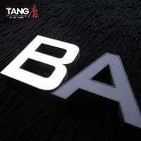 Lettres en aluminium à bordure étroite personnalisées avec éclairage LED, revêtement anti-traces de doigts, étanches IP65, décoration lumineuse, publicité