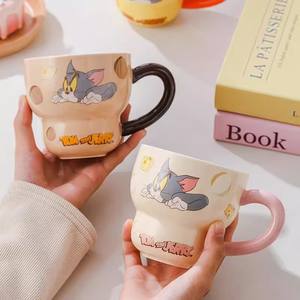 Tasse en céramique Tom et Jerry beige avec poignée, design de dessin animé, pour café, thé, bureau, petit-déjeuner, cadeau, tasse individuelle - Product Image 1