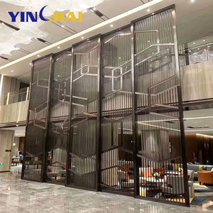 Divisor de habitación de restaurante de acero inoxidable de alta calidad, divisor de habitación Paravent, <span class=keywords><strong>separador</strong></span> de salón de partición de habitación de bronce - Product Image 5