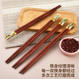 Nouvelles baguettes porte-bonheur de style kaki, baguettes chinoises de style moderne en imitation acajou et bambou, pour la maison et les restaurants. - Product Image 5