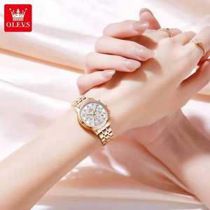 Olevs 3669 <span class=keywords><strong>Montre</strong></span> Bracelet Étanche <span class=keywords><strong>Femme</strong></span> de <span class=keywords><strong>Marque</strong></span> Originale, Affichage Date Business, Multifonctionnelle à Quartz, <span class=keywords><strong>Montre</strong></span> Habillée Élégante pour <span class=keywords><strong>Femme</strong></span> - Product Image 4