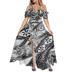 Off Shoulder <strong>Sexy</strong> <strong>Long</strong> <strong>Dress</strong> Women Casual Beach Holiday <strong>Dress</strong> Polynesian Samoan Tribal Style Spaghetti Strap V-neck <strong>Long</strong> <strong>Dress</strong> - Product Image 3