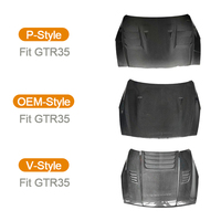 Capot avant en fibre de carbone sèche de style OEM personnalisé pour Nissan GTR35 2024, kit carrosserie en fibre de carbone pour capot moteur et ailes