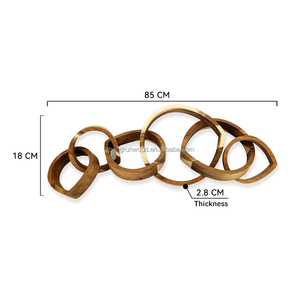 Cadena de madera de <span class=keywords><strong>pino</strong></span> personalizada de 6 eslabones, diseño Art <span class=keywords><strong>Deco</strong></span> para decoración del hogar, mesa de centro, objeto de aniversario - Product Image 2