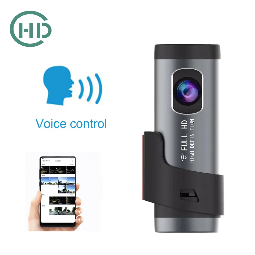 2020 akıllı ses kontrol araba dvr'ı FHD 1080P Wifi araba dvr'ı gece görüşlü araç kamerası kamera Video kaydedici
