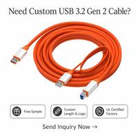 Câble de données USB 3.0 Type A mâle vers Type B mâle 5 Gbit/s 5 m pour boîtier de disque dur externe, imprimante industrielle, scanner, OEM