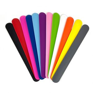 Custom Logo Diy Design Reflective Waterproof Screen Printed Snap Silicone <b>Slap</b> <b>Bracelets</b> for Promotional Gifts - Product Image 2