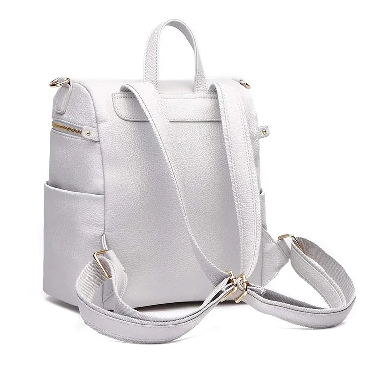 Bolso de viaje para bebé acolchado con diamantes de cuero vegano Mochila para pañales