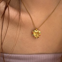 MYNECK 2027 Nouveauté Bijoux Tendance Plaqué Or 18 carats Acier Inoxydable PVD Vintage Tendance Estivale Pendentif Cœur Serpent Collier Couple
