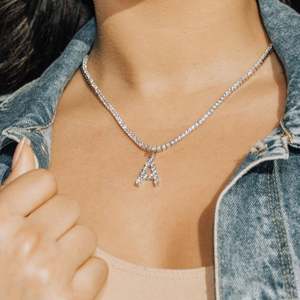 Iced out A-Z lettere del pendente della collana con zircone cubico tennis catena personalizzato collana iniziale - Product Image 3