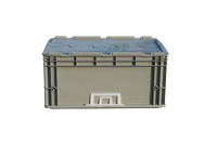 600*400*280mm gris caisses de stockage en plastique empilables conteneur empilable pour l'emballage mobile et la boîte de stockage logistique