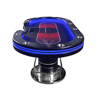 YH Casino De Luxe En Bois 96 Pouces Jeu 10 Joueurs Led Professionnel Texas Poker Table De Poker À Vendre