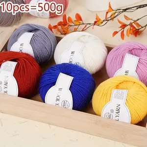 Hilo de lana merino, hilo de ganchillo para tejer amigable para principiantes de 4 capas gruesas - Product Image 4