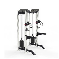 Gym commerciale 3-en-1 entraîneur multifonction Smith Machine Squat Rack avec système de poulie de câble