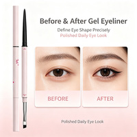 Crayon eyeliner avec pinceau de mélange professionnel, pour un look ailé sans effort, pinceau angulaire doux pour un mélange parfait, yeux naturellement définis