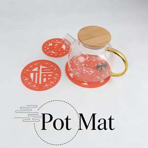 Tapis de table en silicone de style chinois avec motif ajouré, résistant à la chaleur, antidérapant et isolant - Product Image 2