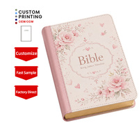 Bible d'étude classique en cuir PU gaufré, couverture personnalisée en usine avec impression couleur, durable, économique et mignonne