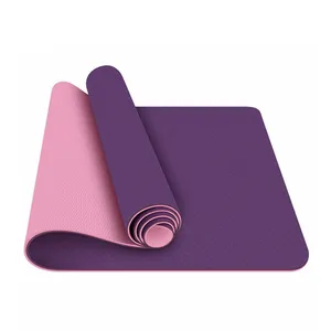 防滑6毫米双层自有品牌批发天然购买tpe瑜伽垫环保一带定制logo瑜伽垫
