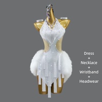 Robe de danse latine à plumes, costume de compétition professionnel à franges, tenue de danse Samba style Blackpool pour femmes