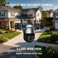 Caméra de sécurité Hopeway App Triple objectif 1080P Wifi Intérieur/Extérieur Vision nocturne couleur intelligente