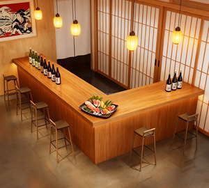 Personalización de fábrica Estilo retro <span class=keywords><strong>Taberna</strong></span> Cafetería Bar Tienda de postres Restaurante Tienda de <span class=keywords><strong>sushi</strong></span> Mostrador de recepción - Product Image 1