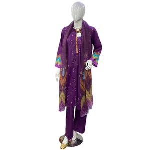 Stitched Purple Women Lawn Suit – 3 Piece Embroidered Summer Lawn Dress with Dupatta - Product Image 1