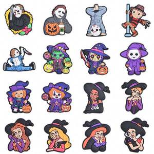 2025 recién llegado, dijes para zapatos de <span class=keywords><strong>Halloween</strong></span>, diseño personalizado, decoraciones para zapatos de PVC suave para zuecos de <span class=keywords><strong>EVA</strong></span>, pulsera y pulsera - Product Image 1