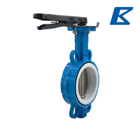 Vanne papillon à levier, corps en fonte ductile, disque en acier inoxydable SS304, siège en PTFE, commande manuelle, PN16/CLASSE 150LB/5K/10K