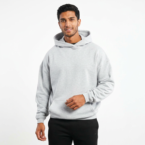 Sweat à capuche demi-zip surdimensionné pour homme, double couche, 500 g/m², impression en relief, coupe ample, velours de luxe 420 g/m², 100 % coton, coupe courte - Product Image 1