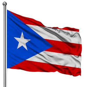 Bandiere appese a colori a sublimazione Banner On Stick Display Drapeau Flag bandiera portoricana