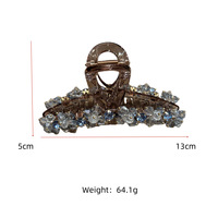 Barrettes à cheveux pour filles, style chic et féerique, ornées de perles de cristal, accessoires de cheveux exquis, fabrication artisanale, pinces à cheveux en plastique, bijoux, fleur en cristal, pince à cheveux en forme de requin