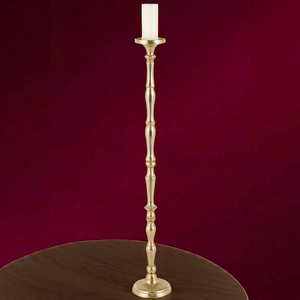 Electroplated Gold & <b>Antique</b> Finish Candle Stand - Rust-Resistant <b>Brass</b> & Aluminum Tabletop Decor Manufacturer India - Product Image 1
