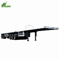 Semi-remorque à plateau plat à double conteneur 2+2 essieux 60 tonnes pour marchandises en vrac