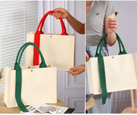 Sac fourre-tout en toile personnalisable Justop pour femme, style tissé, fermeture ouverte, 30-50 cm, pour voyages et shopping en extérieur