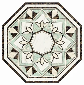 DeliveryStone Free design Polished Square Waterjet Marble tile inlay Flooring Medallion