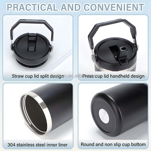 Gobelet de la meilleure qualité 20 oz 30 oz avec poignée et bouteille d'eau isolée en acier inoxydable thermos à <span class=keywords><strong>gourde</strong></span> avec paille rabattable - Product Image 3