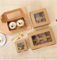Boîte à muffins rectangulaire 2 pièces, emballage alimentaire portable pour desserts occidentaux à emporter