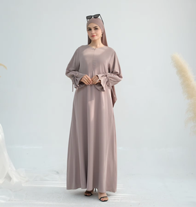 Yibaoli Hersteller Ramadan Eid Modest Kleid 6 Farben Dubai Plain Nida Abaya mit verstellbaren Saiten - Product Image 6