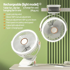 Rechargeable <b>Table</b> Fan Clip-on Type Portable <b>Mini</b> Desk Fan 360 Degree Rotation Adjustable Clip-on Fan for Student Dormito - Product Image 6