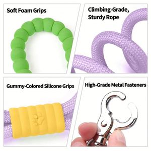 Laisse pour chien robuste avec poignée rembourrée, anti-pincement, en nylon, sans traction, laisse pour animaux de compagnie, couleur bonbon, pour petites races, laisse rétractable pour chiot - Product Image 3