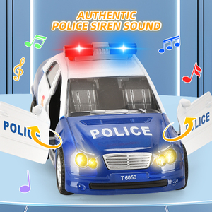 Coche de Policía de Juguete de Metal Fundido a Presión a Escala 1:32 con Puertas Abribles, Fricción y Retroceso, Luces y Sonido para Niños - Venta al por Mayor - Product Image 4