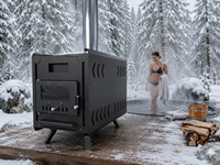 Poêle à bois autonome Warmfire 10KW en acier inoxydable 430 résistant à la rouille avec kit cheminée pour cabane de jardin