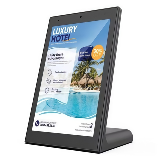 8 Inch Desktop L Shape LCD Capacitive Touch Screen Feedback Evaluator Restaurant Ordering NFC Camera Android Tablet