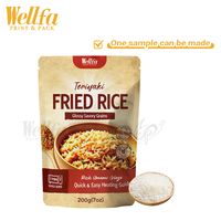 Sachet Doypack en Mylar de 200g, personnalisé, de qualité alimentaire, compatible micro-ondes, pour riz frit Teriyaki, avec encoche de déchirement, en feuille d'aluminium, stérilisable