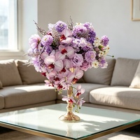 Arrangement floral artificiel élégant et luxueux en soie, orchidée papillon, de haute qualité, décoration de centre de table de mariage